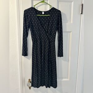 Charcoal Polka Dot Wrap Dress